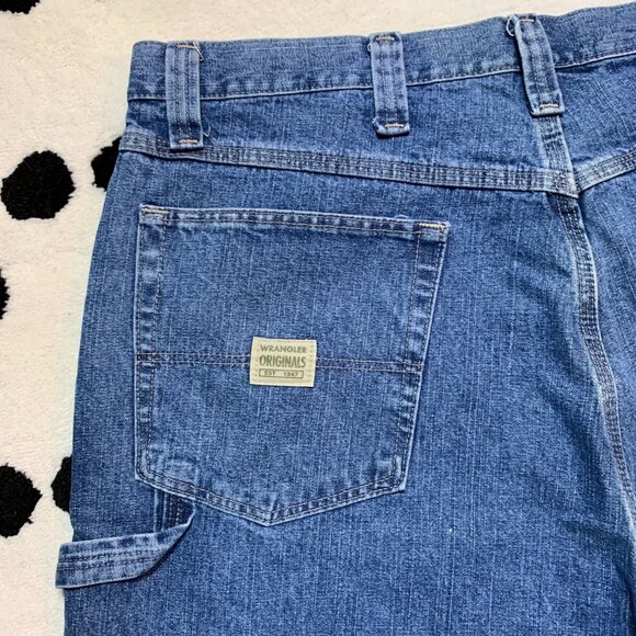 Vintage Y2K Wrangler Denim Carpenter Jorts Baggy Relaxed Fit Cargo Jean Shorts - Picture 4 of 11